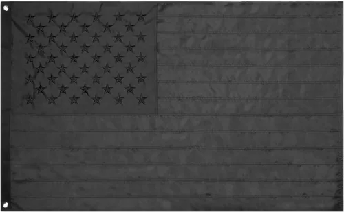 Miniatura 10 de Bandera estadounidense All Black Out – Don't Tread On Me Gadsden de 3 x 5 pies, paquete de 2 pancartas de pared para casa, porche, patio, césped