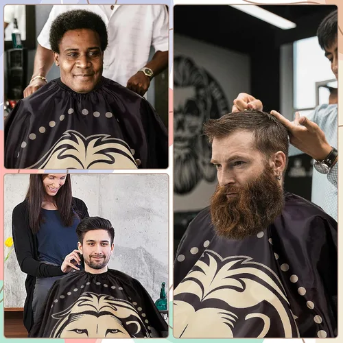 Miniatura 5 de Capa profesional para cortar el pelo con cepillo para el cuello, capa de peluquería de gran tamaño para hombres, mujeres y niños