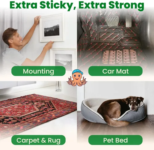 Miniatura 6 de ECOHomes Tiras de Servicio Pesado para cojines de sofá de 4 pulgadas x 20 pies evitan que los cojines de sofá se deslicen. Rollo de cinta adhesiva
