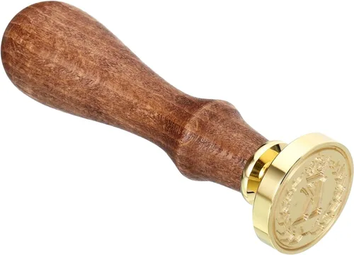 Miniatura 4 de PATIKIL Sello de cera del alfabeto K, sello de cera de sellado de letra inicial, clásico retro, cabeza de latón extraíble, mango de madera
