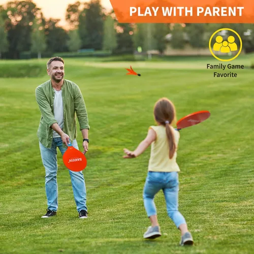 Miniatura 5 de Banvih Juego de 4 raquetas de bádminton, juegos de playa y juegos de patio para adultos y familia, juegos al aire libre para niños de 8 a 12 años