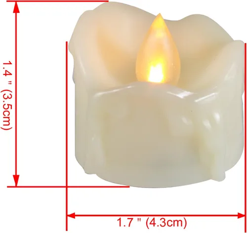 Miniatura 2 de Velas pequeñas de luz led, efecto de llama parpadeante, con pilas y control remoto. Luces decorativas para bautismo, bodas, fiestas, regalos. 6