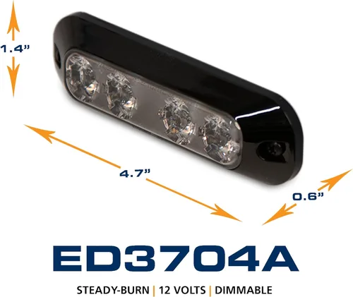 Miniatura 4 de ECCO ED3704A Direccional, 4 LED, Montaje en superficie, 12-24VDC, Ámbar