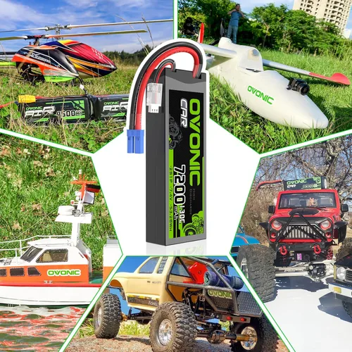 Miniatura 5 de OVONIC 2S LiPo Batería 7200mAh 7.4V 130C RC Batería con EC5 Conector