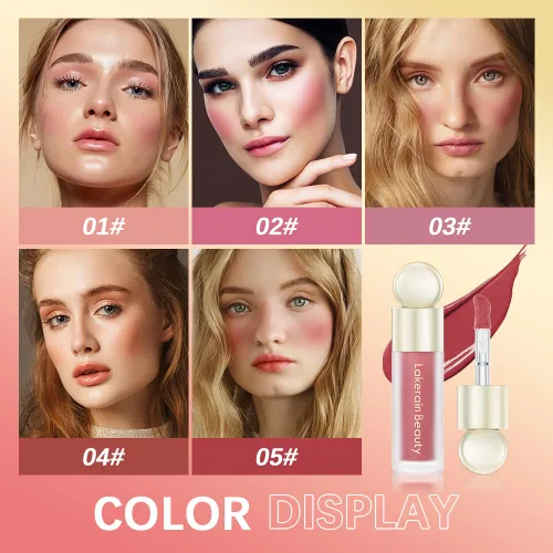 Miniatura 9 de Barra de Rubor Líquida para Mejillas, Crema de Terciopelo Suave para Rubor de Tinte Facial, Rubor Natural Mate Rosa Rojo para la Piel, Maquillaje 2#