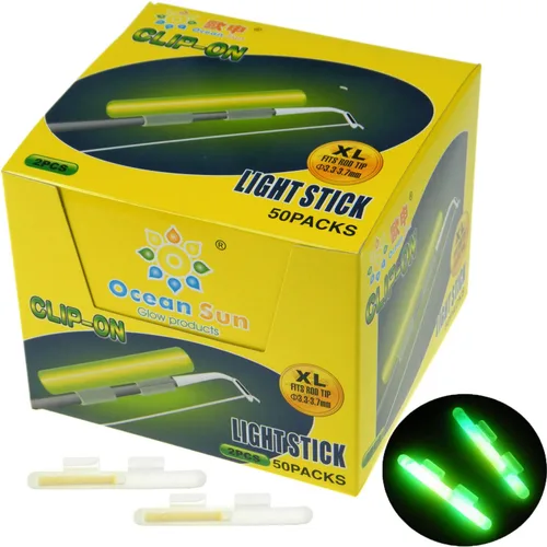 Miniatura 6 de QualyQualy Varillas brillantes de pesca con clip para bastón, luces de pesca para cañas, palos de luz para caña de pescar, kit a granel de 20 piezas