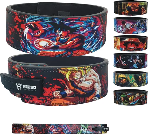 MEDSO Cinturón de Palanca para Levantamiento de Pesas Anime, Cinturón de Levantamiento para Sentadillas, Peso Muerto, Entrenamiento Cruzado, X4