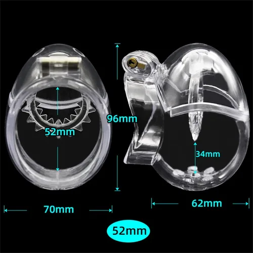Miniatura 7 de Jaula de castidad masculina en forma de huevo con bloqueo invisible, jaula para pene con anillo de púas de sujeción completa, dispositivo