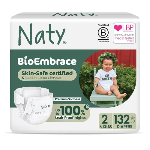 Miniatura 22 de Naty BioEmbrace - Pañales para bebé, certificado seguro para la piel sensible, protección contra fugas de hasta el 100 %, suavidad a base