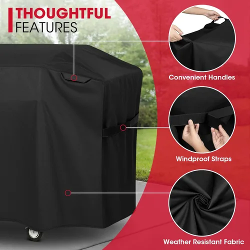 Miniatura 6 de Unicook 5482 Cubierta para parrilla de Blackstone de 36 pulgadas con capucha, cubierta de parrilla de gas plana resistente impermeable para parrilla