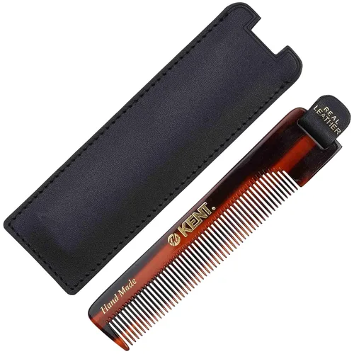 KENT A FOT Peine de bolsillo hecho a mano para hombres, peine de pelo de dientes finos para peinados diarios, barba y bigote, uso seco o con
