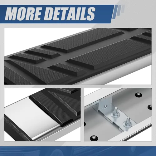 Miniatura 9 de Auto Dynasty - Estribos compatibles con Ford F-150 2004-2014 con cabina estándar, estribos laterales de acero inoxidable con barras Nerf, barras