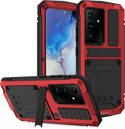 Miniatura 9 de Simicoo Samsung S21 Ultra 5G - Funda de silicona resistente a prueba de golpes, resistente a los golpes, protector de pantalla integrado con soporte
