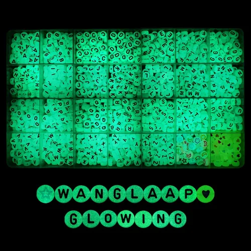Miniatura 9 de Juego de 1450 cuentas de letras redondas de acrílico de 0.16 x 0.27 pulgadas, cuentas de las letras del alfabeto de la A a la Z y cuentas de números
