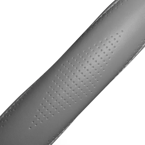 Miniatura 4 de HAOKAY Funda de volante de cuero genuino gris de grado superior para hombres y mujeres, funda de volante de lujo para automóviles, SUV y camiones