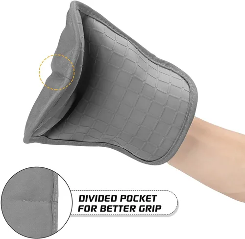 Miniatura 2 de HOMWE Soportes de silicona para ollas de cocina con bolsillos, juego de 2 salvamanteles, resistentes al vapor y al calor para manos y encimeras