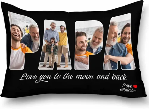 Foto personalizada con fundas de almohada de texto, almohadas personalizadas para abuelo, funda de almohada decorativa personalizada para sofá,