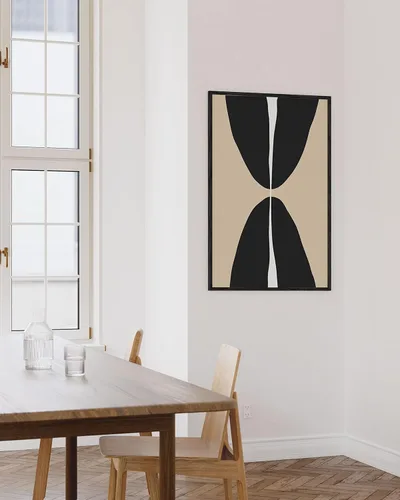 Miniatura 4 de HAUS AND HUES Póster de arte abstracto negro, impresión de pared abstracta negra, arte geométrico, decoración de arte abstracto, decoración de pared