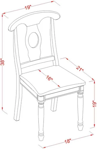 Miniatura 3 de East West Furniture KEC-BLK-LC Kenley - Juego de 2 sillas de comedor tapizadas de piel sintética, color negro