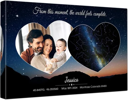 Miniatura 69 de IPIC - Tiernas mareas, ilustraciones personalizadas con nombres y fecha, regalo de amor para aniversario, boda, cumpleaños y vacaciones. 12#P (24x16)