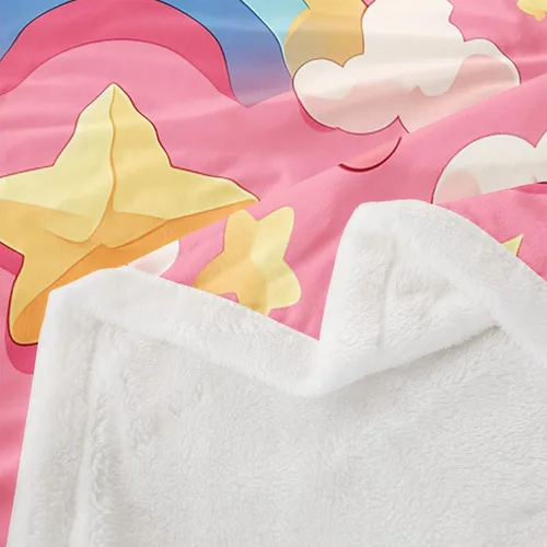 Miniatura 4 de Princess Flannel Blanket All Seasons,Rainbow Cloud Stars Butterfly Bed Blanket for Kawaii Home Decor,Dreamy Fairy Tale Castle Blanket for Kids Girls