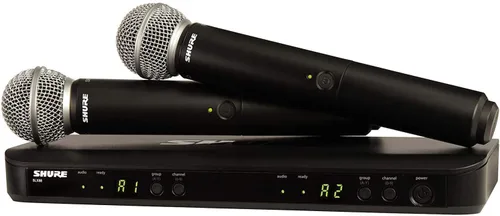 Miniatura 6 de Sistema de micrófono inalámbrico Shure BLX288/SM58 - Vida de batería de 14 horas, rango de 300 pies, UHF Incluye (2) micrófonos vocales de mano