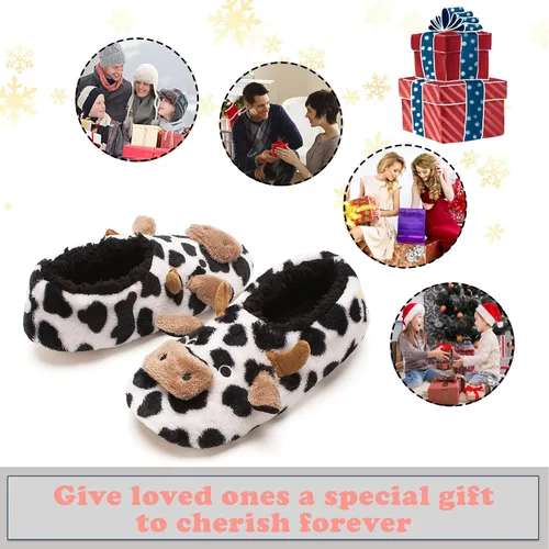Miniatura 6 de cosyone1997 Lindas pantuflas de animales para niños, niñas y mujeres, calcetines de casa mullidos con suela antideslizante suave, regalos únicos
