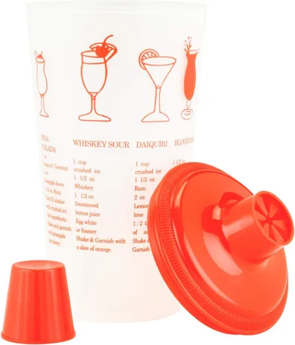 Miniatura 2 de Collins - Coctelera roja para recetas con tapa y colador integrado, 30 onzas Rojo