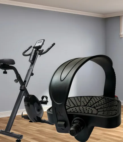 Miniatura 7 de YBEKI Pedales de bicicleta estática de grado profesional, eje de 9/16 pulgadas y 1/2 pulgadas, correas ajustables, se adapta a bicicletas