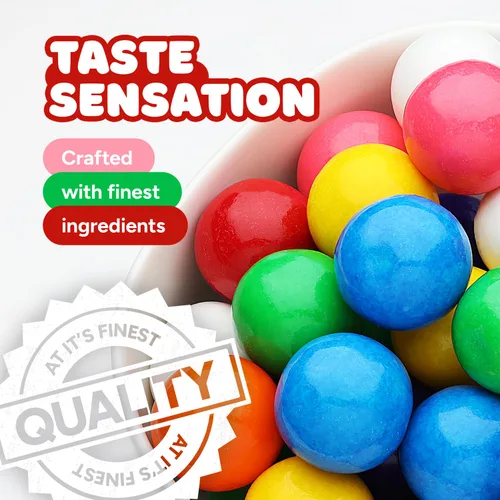 Miniatura 8 de Bolas de chicle para máquina de chicles – Bolas de chicle grandes de doble burbuja de 1 pulgada – Goma de mascar con sabor a fruta surtido