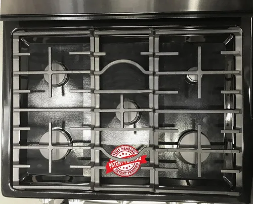 Miniatura 5 de Protectores de estufa Premium Plus para la gama de gas Frigidaire modelo FGGF3036TFC, corte personalizado, revestimiento de estufa fácil de limpiar