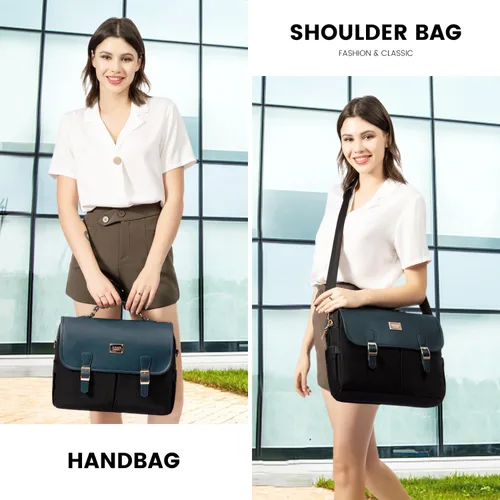 Miniatura 2 de LOVEVOOK Bolso para laptop para mujer, de 15.6 pulgadas con gran capacidad, maletín para computadora, bolso cruzado de hombro, bolsas para oficina