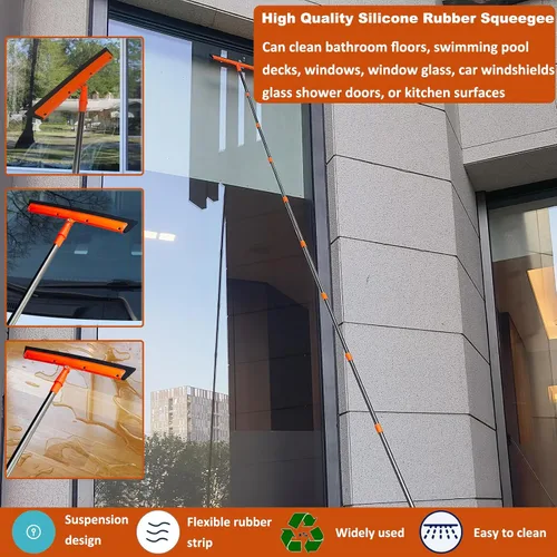 Miniatura 6 de Kit de plumero de alto alcance de más de 20 pies con poste de extensión de 3 a 14 pies, kit de limpieza de techo alto y ventana con poste