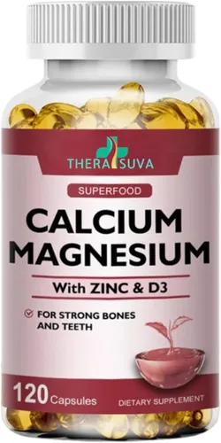Calcio extra fuerte 1000 mg + magnesio 400 mg + D3 + zinc, suplemento complejo para la salud ósea e inmunológica, suministro de 2 meses, 120