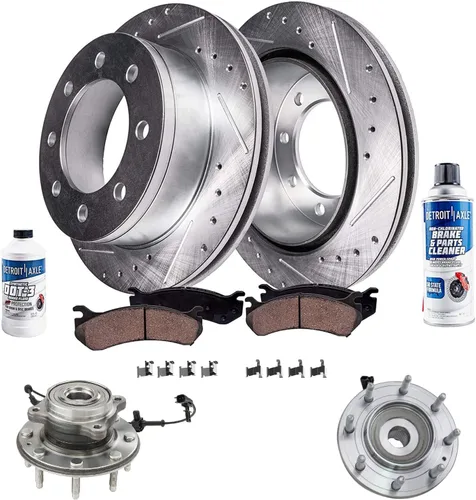 Miniatura 15 de Detroit Axle - Rotores de freno para Ford 2013-2019 Explorer Taurus Flex Lincoln MKT MKS, rotores de freno de disco ranurados perforados de repuesto