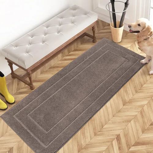 Miniatura 39 de PURRUGS Tapete para puerta que atrapa la suciedad, 20 x 31.5 pulgadas, antideslizante, lavable a máquina, tapete de entrada para perro, tapete