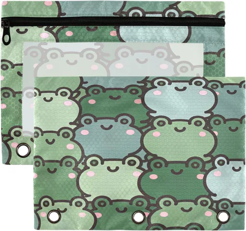 Miniatura 8 de Estuche para lápices para carpetas de 3 anillos con cremallera, se adapta a carpetas estándar, estuche de lápices de koala de fresa para oficina
