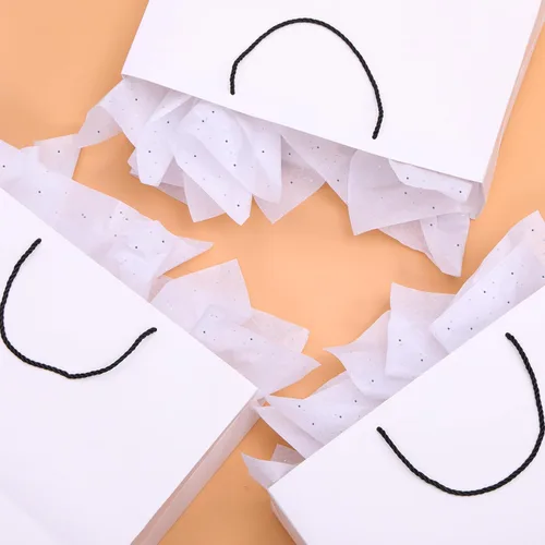 Miniatura 2 de SUNCOLOR 120 hojas de papel de seda blanco de 20 x 14 pulgadas para bolsas de regalo, papel de seda con purpurina para manualidades