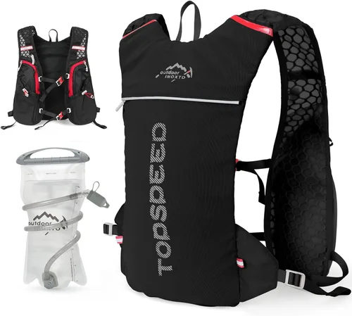 Miniatura 10 de INOXTO Running Hydration Vest Backpack,Lightweight Insulated Pack with 1.5L Water Bladder Bag Daypack for Trail Hiking Running Cycling Race Marathon