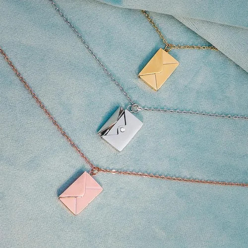 Miniatura 3 de MOTICIUS Collar de sobre personalizado con imagen en el interior, collar de sobre personalizado con mensaje para mujer, regalo para el día
