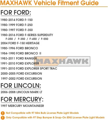 Miniatura 4 de Reemplazo completo de la lámpara de la placa de matrícula LED para Ford F-150 F-250 F-350 F-450 F-550 Super Duty Ranger Pickup Truck Explorer Bronco