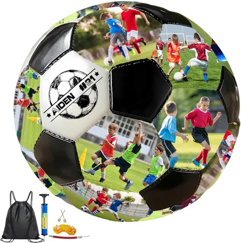 Balón de fútbol personalizado con foto, pelota de fútbol personalizada con nombre, regalos de fútbol para hijo, hija, novio, aficionado al fútbol,