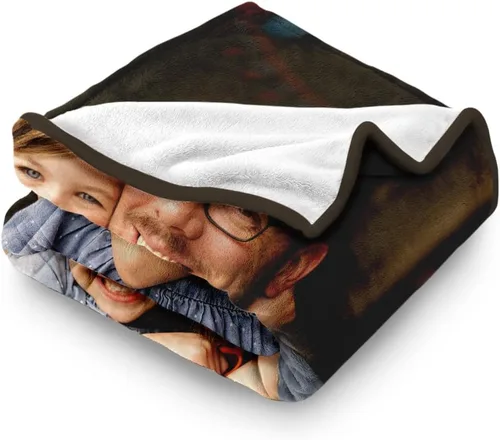 Miniatura 6 de Manta personalizada con texto en imagen, manta personalizada para papá, novio, mantas de franela personalizadas para papá, regalos de esposa, hija