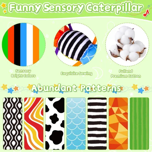 Miniatura 4 de Juguetes para bebés de 0-6 y 6-12 meses, juguetes de peluche para bebés para tiempo de acostarse y desarrollar habilidades sensoriales con crujido
