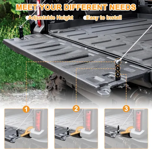 Miniatura 2 de SAUTVS Extensor de portón trasero, soporte de bloqueo de puerta trasera para Honda Pioneer 700 2014-2026, Pioneer 1000 2016-2026, MUV 700 2009-2013