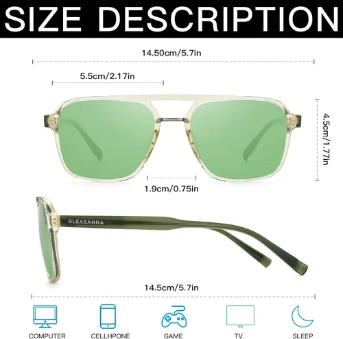 Miniatura 4 de Sleep Glasses for 99.9% Blue Light Glasses Dual AR Coatings Green Lens for Computer Gaming Reduce Eyestrain