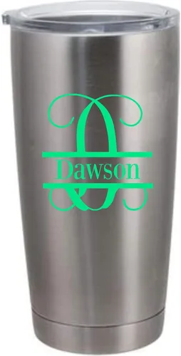 Miniatura 2 de Split Monogram Personalized Name Tumbler or Car Decal
