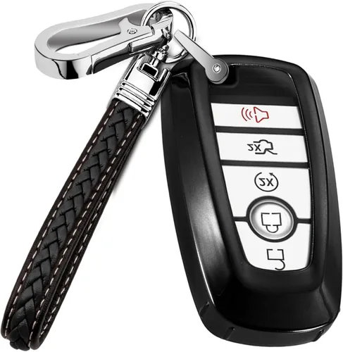 Miniatura 9 de Funda de llavero para Ford, funda de piel auténtica con llavero para Ford, Azul