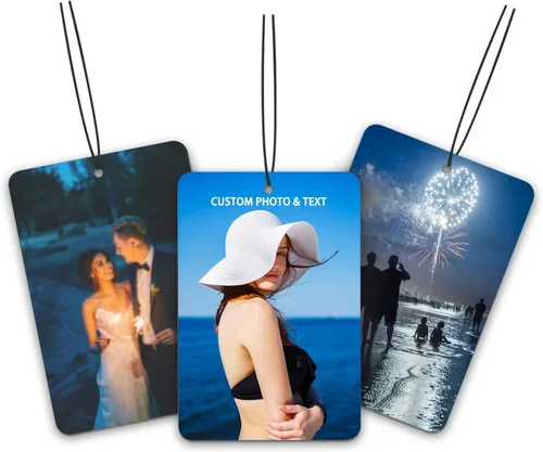 Ambientador personalizado para coche - Ambientador de fragancia personalizada con foto a doble cara, ambientadores de olor con imagen para