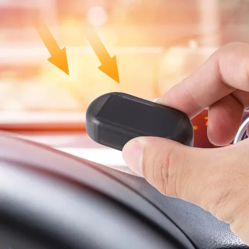 Miniatura 7 de Alarma simulada universal de energía solar para automóvil, seguridad antirrobo LED intermitente luz de advertencia falsa con puerto de cargador USB